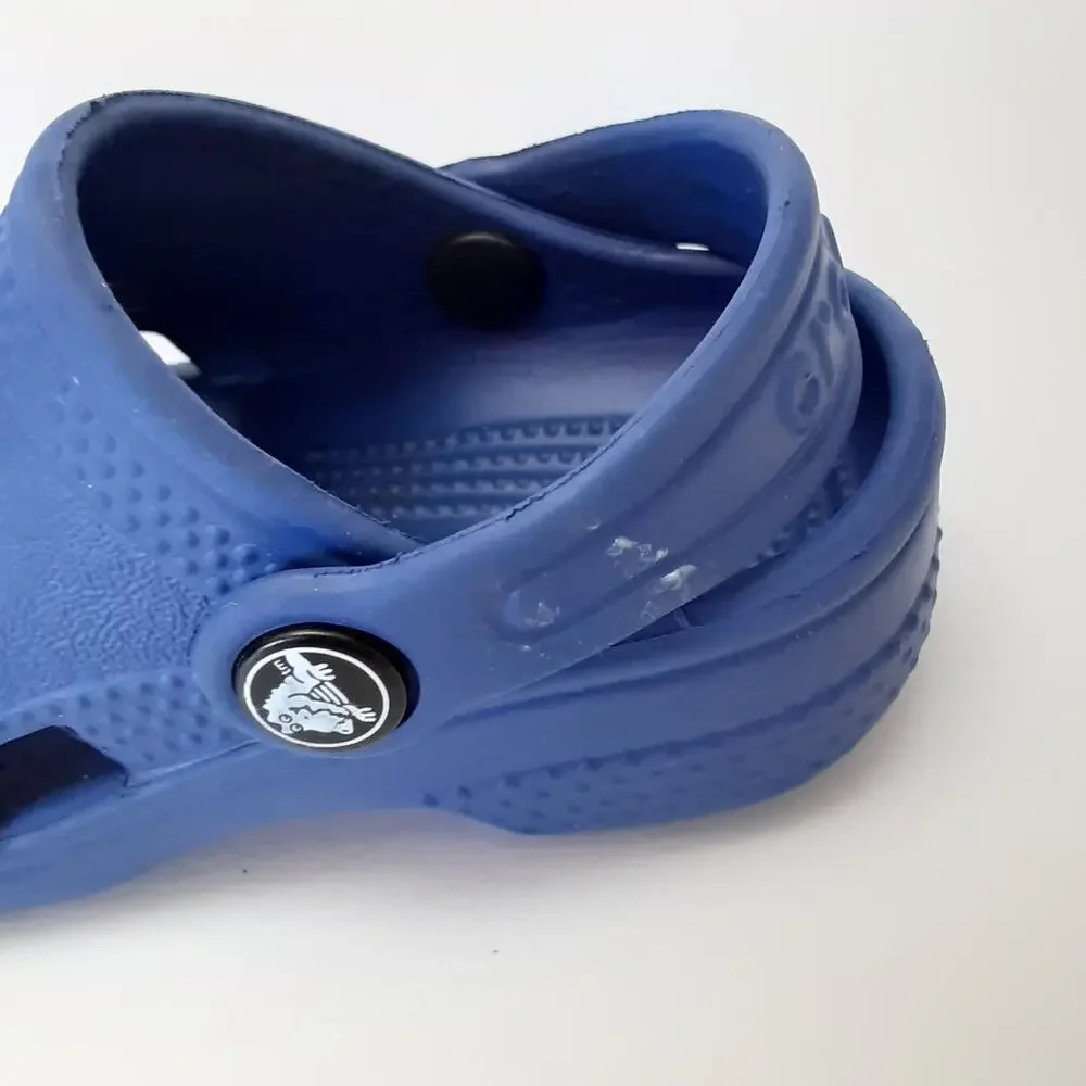 Crocs Clogs Baby Boy Blue Slip On Water Shoes Toddler 2/3 Outdoor Gender Reveal